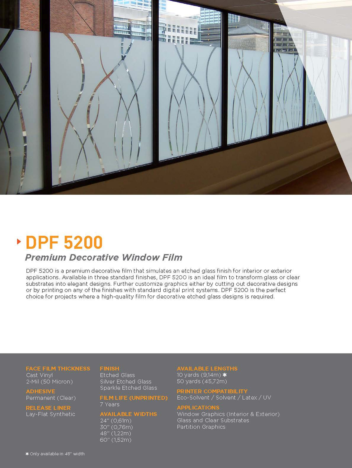 Arlon: DPF 5200 Printable Etched Glass Cast Film — Grant Graphics