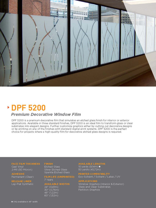 Arlon Media Arlon: DPF 5200 Printable Etched Glass Cast Film